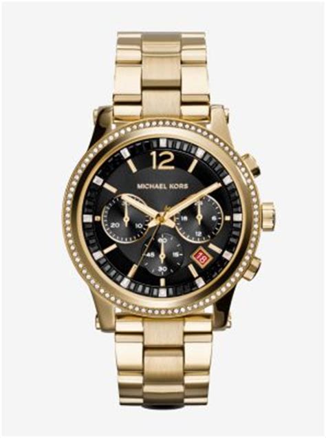 michael kors heidi gold tone watch|Michael Kors Heidi Chronograph Crystal Black Dial Gold Tone .